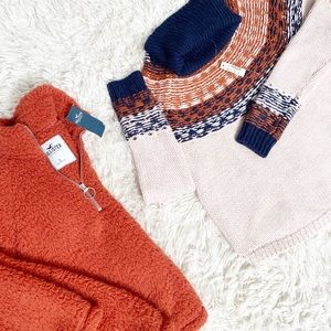 NWT Madewell + hollister fleece sweaters